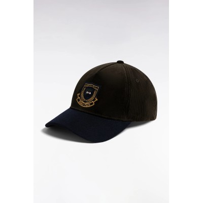 Casquette french Flair Eden Park velours/Laine kaki/bleu marine